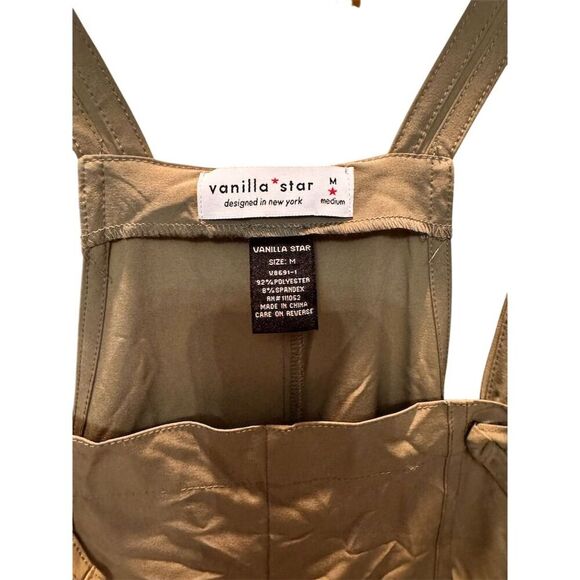 Vanilla Star Women's olive drab Green Lightweight Overalls Size M Spring - Picture 6 of 11